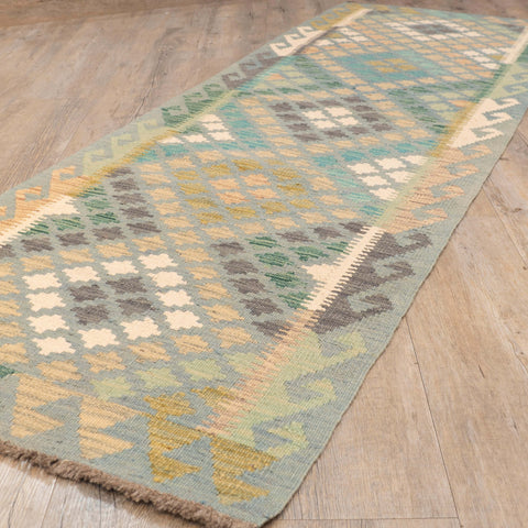 Handmade Afghan Kilim short runner - 309793