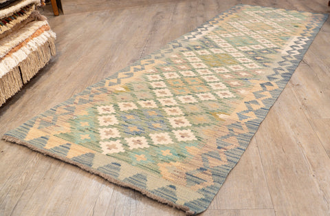 Handmade Afghan Kilim short runner - 309798