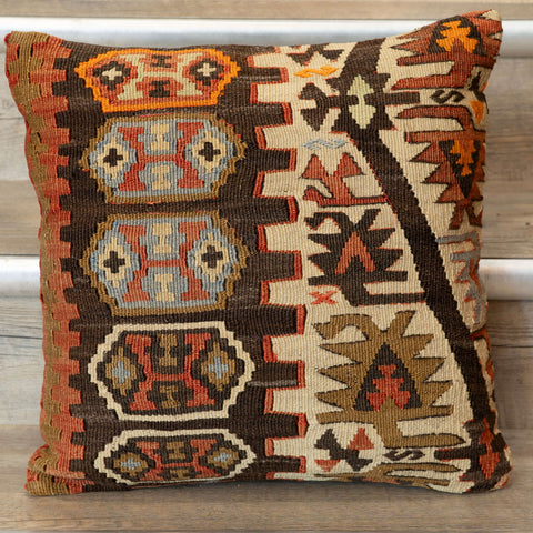 Handmade Vintage Anatolian kilim cushion - 309803b