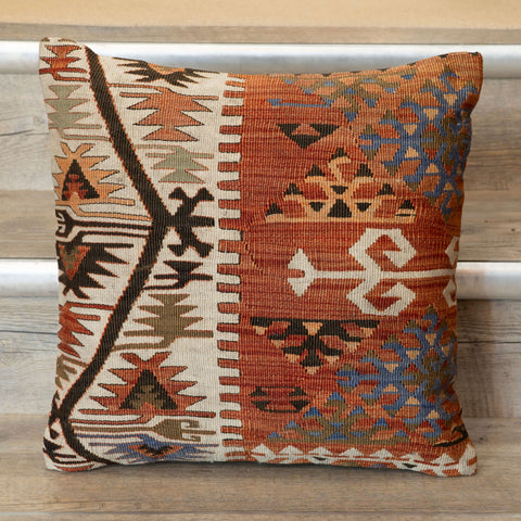 Handmade Vintage Anatolian kilim cushion - 309803f