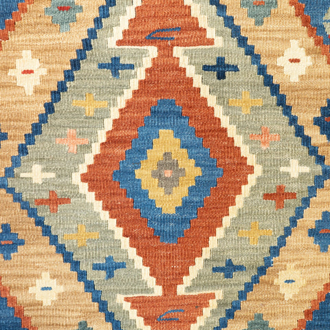 Large Turkish kilim covered bench - 309809