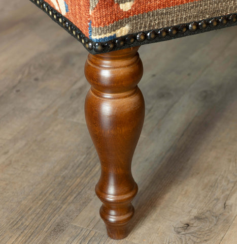 Large Turkish kilim covered bench - 309809