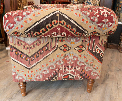Handmade Turkish kilim Chesterfield Chair - 309812