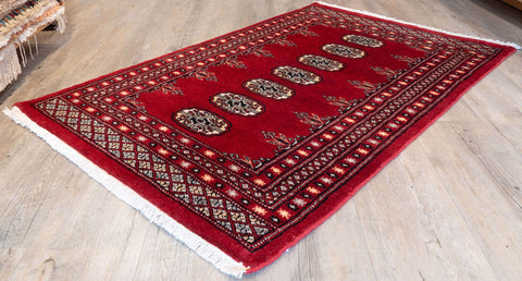 Handmade Mori Pakistan Bokhara Rug - 309950