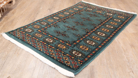 Handmade Butterfly design Pakistan Bokhara rug - 309960