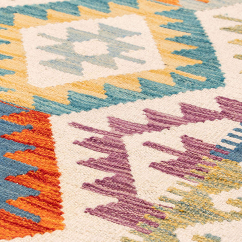 Handmade Afghan Kilim short runner - 310205