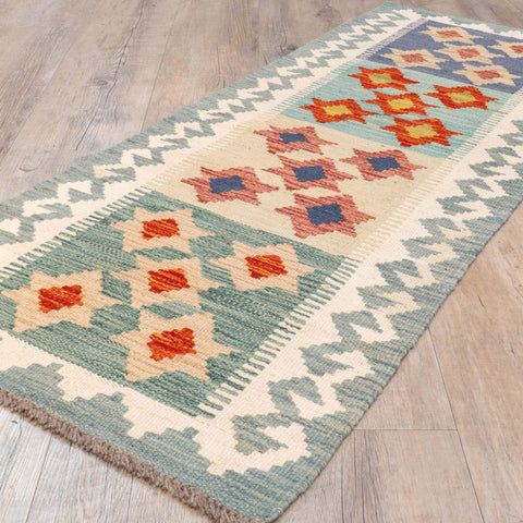 Handmade Afghan Kilim short runner - 310215