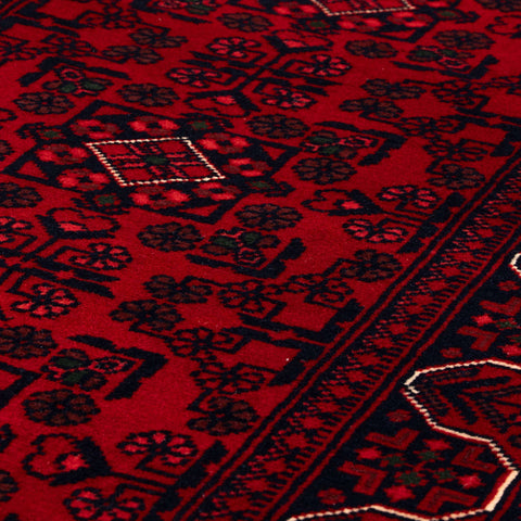 Handmade fine Afghan Kunduz short runner - 310347