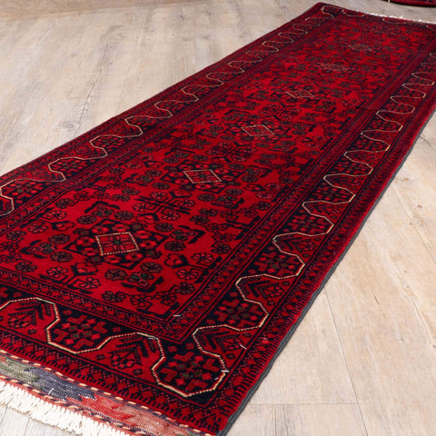 Handmade fine Afghan Kunduz short runner - 310347
