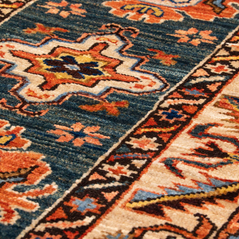 Handmade Afghan Shirvan short runner - 310351