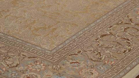 Fine part silk handmade Oriental Isfahan rug - 262510