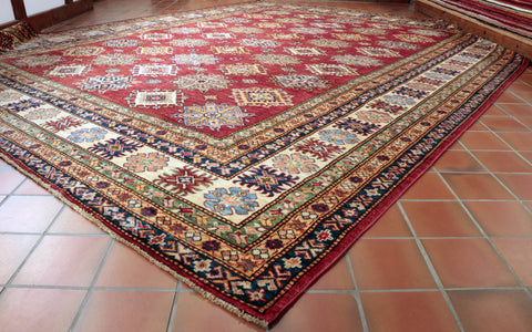 Fine handmade Afghan Kazak carpet - 28425953