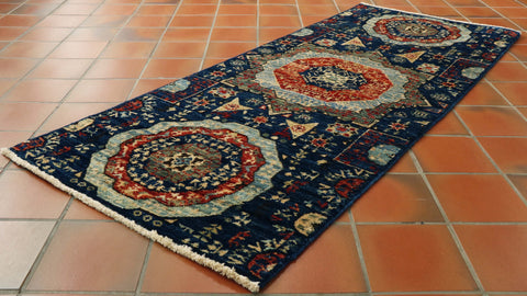 Fine handmade Afghan Mamluk short runner - 306461