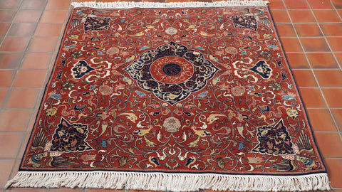 Fine handmade Kashmir wool and silk rug - 307654